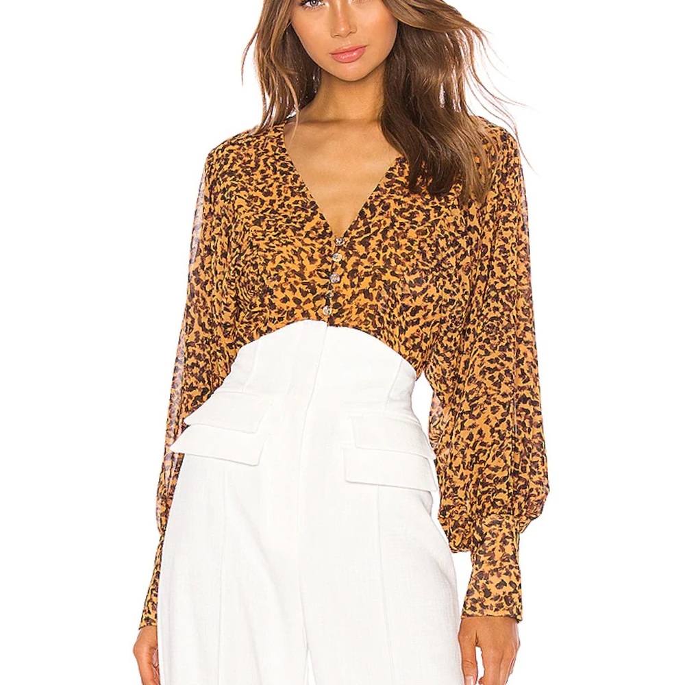 C/MEO Collective Leopard Print Blouse